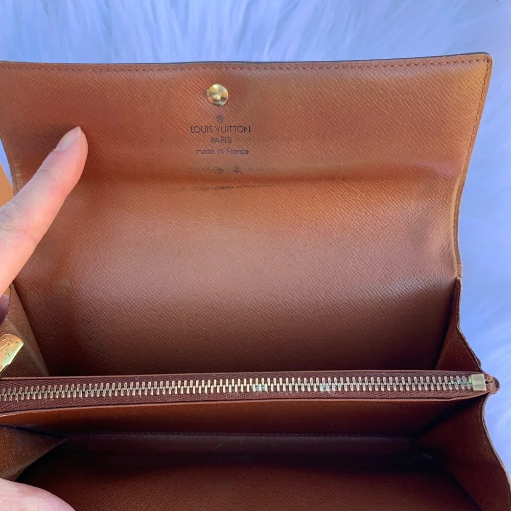 Authentic Louis Vuitton Sarah Long Wallet‎ Portefeuille Monogram